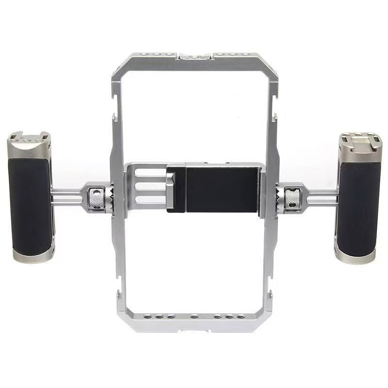 Metal Smartphone Cage Dual-Handle Shooting Bracket, Universal for iPhone & Android, Vlog Photography Stabilizer