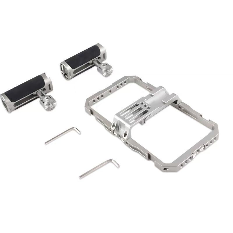Metal Smartphone Cage Dual-Handle Shooting Bracket, Universal for iPhone & Android, Vlog Photography Stabilizer