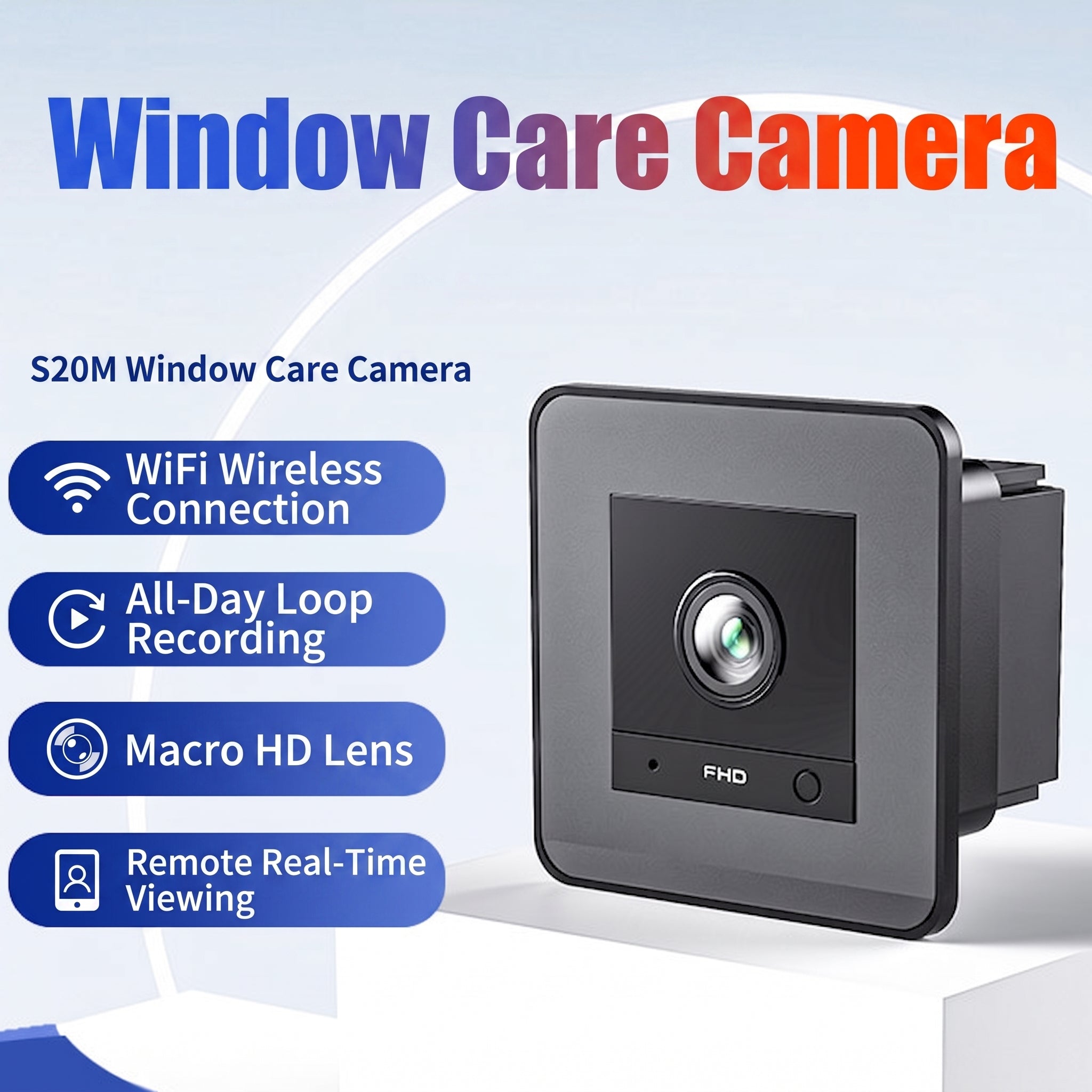 Window Display Pet WiFi Security Camera, Close‑Range Monitoring for Fish Tank & Reptile Enclosure