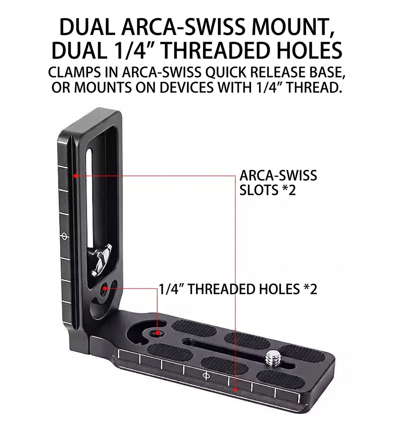 L Bracket for Canon/Nikon/Sony DSLR Vertical Shooting, Compatible with CamFi