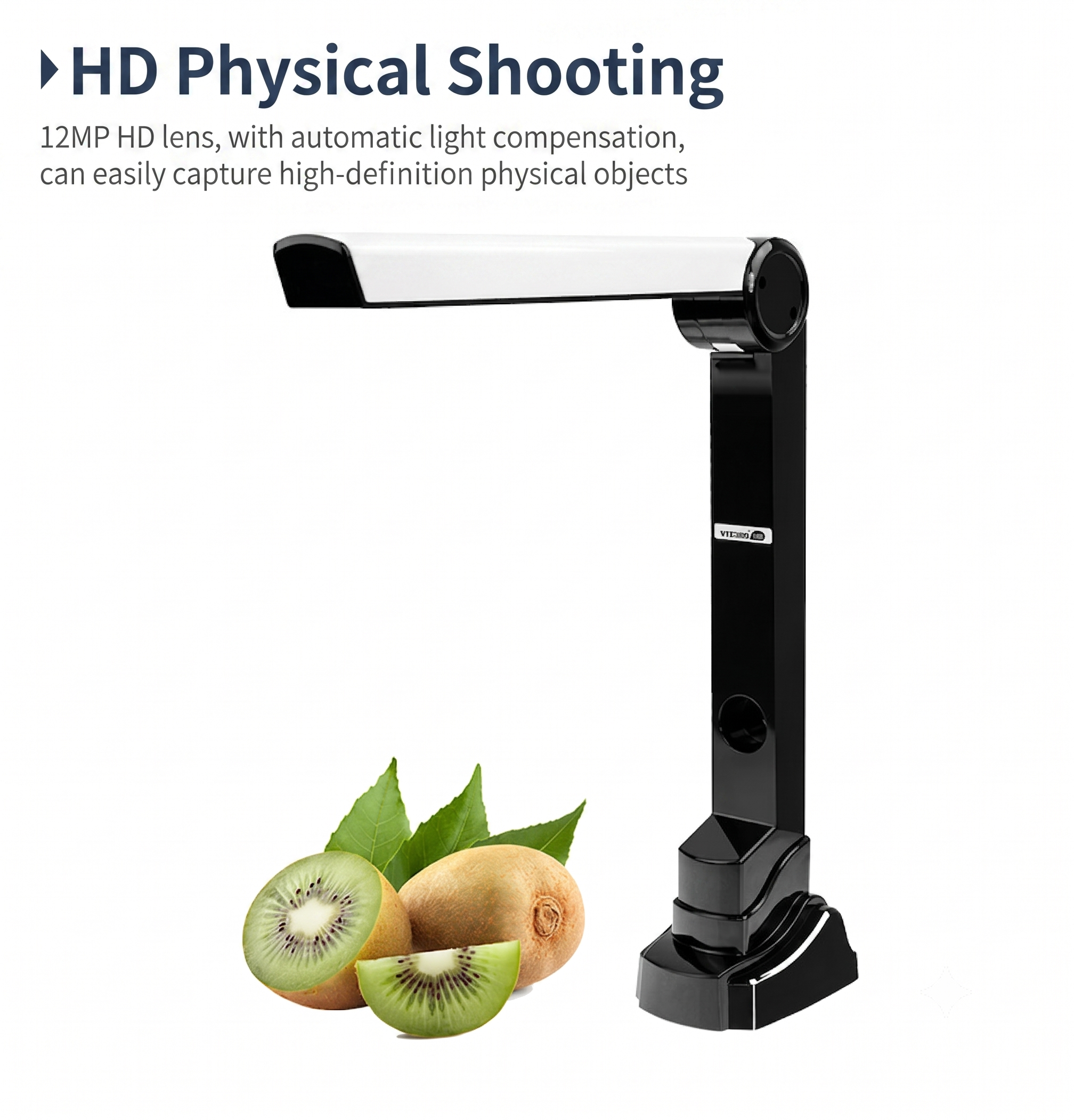 Portable Document Camera with OCR, 8MP, for Office Docs, ID Cards & Book Scanning