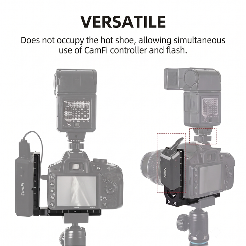 L Bracket for Canon/Nikon/Sony DSLR Vertical Shooting, Compatible with CamFi