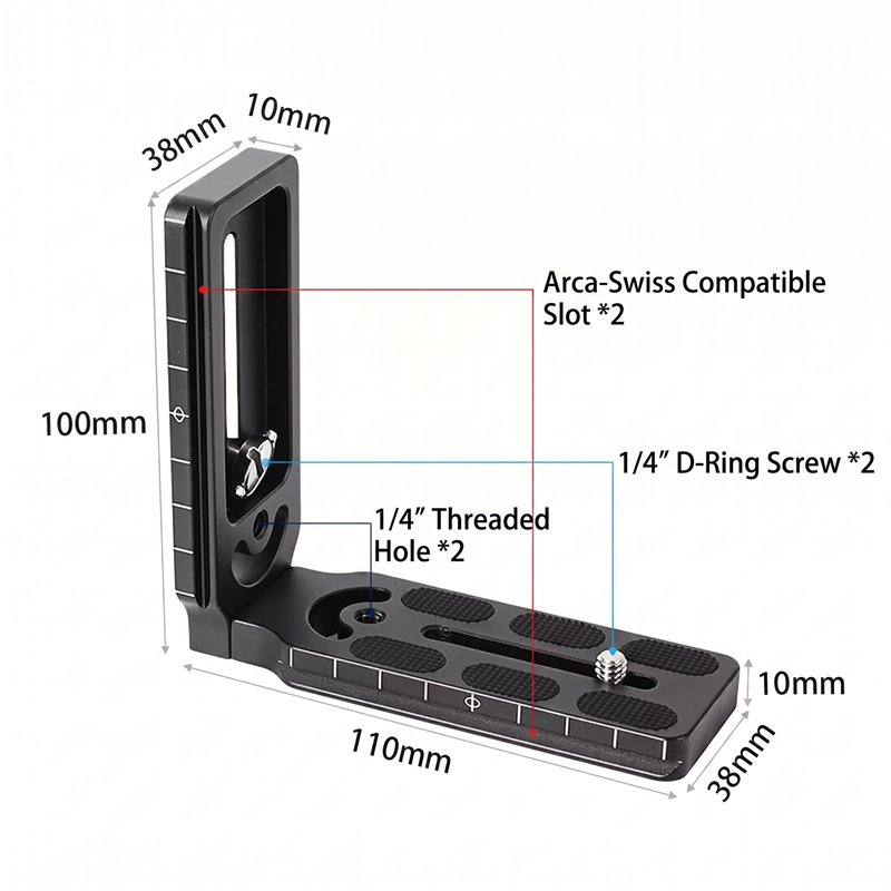 L Bracket for Canon/Nikon/Sony DSLR Vertical Shooting, Compatible with CamFi