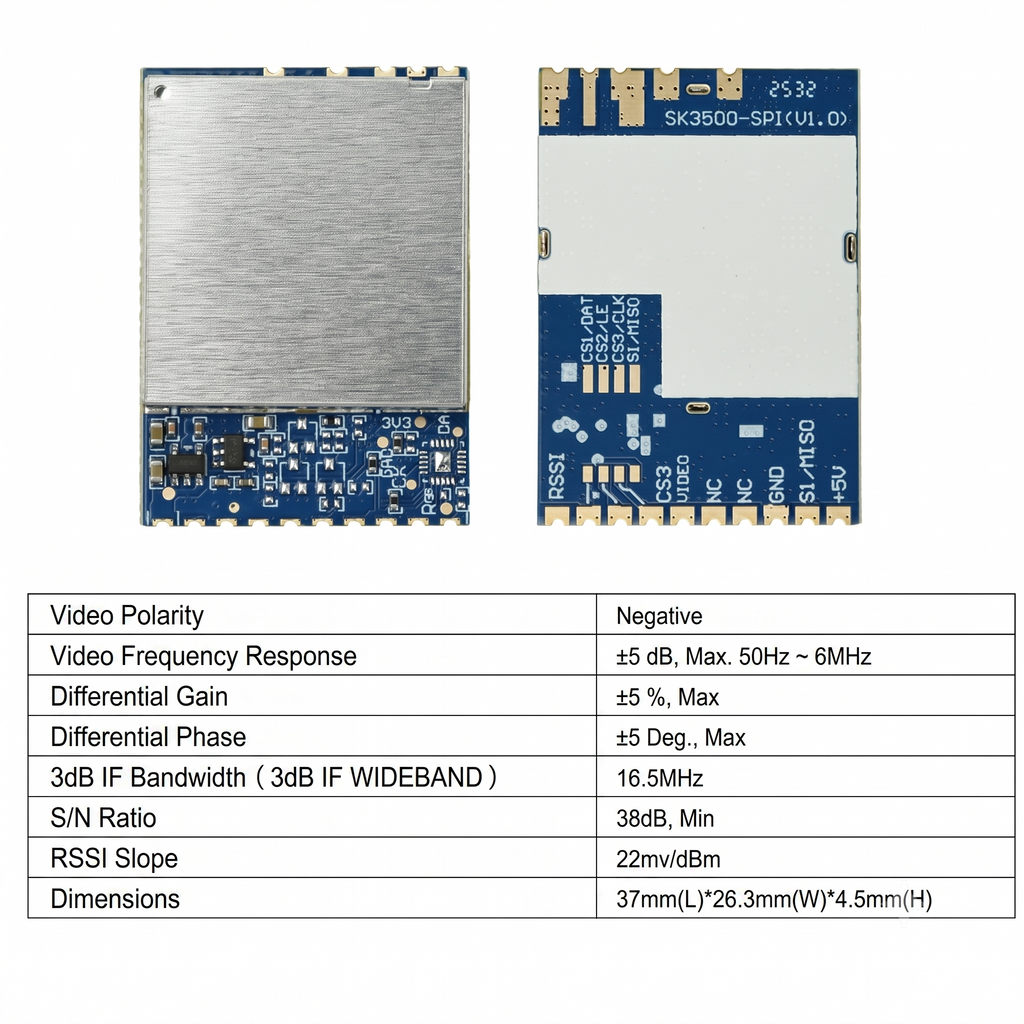 3.3G Analog FPV Video Transceiver Module, Wireless Audio Video Receiver Transmitter for Drones