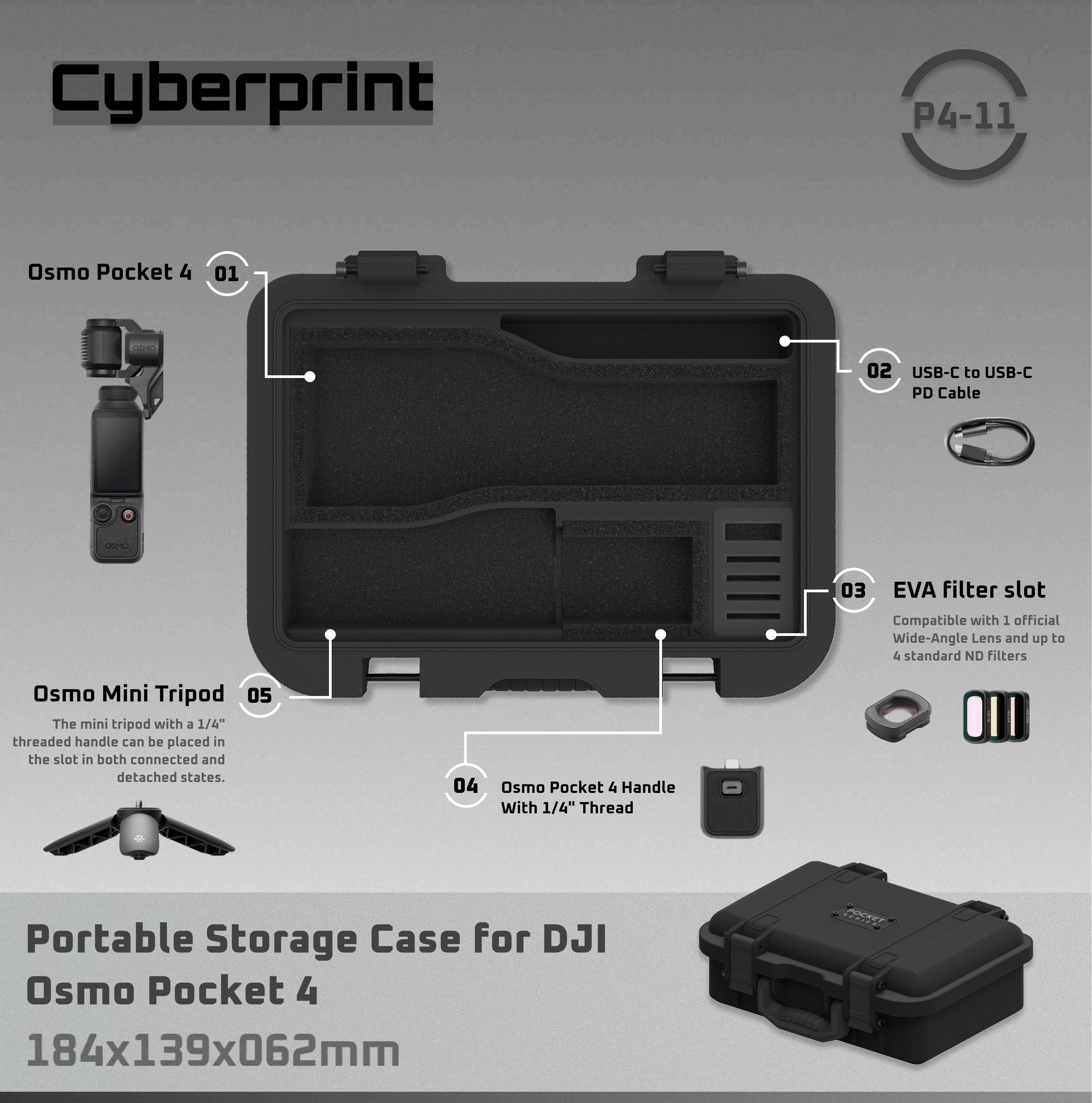 P411 Portable Storage Case for DJI Osmo Pocket 4